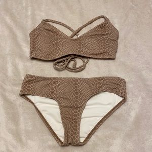 Snake Skin Print Bikini Set